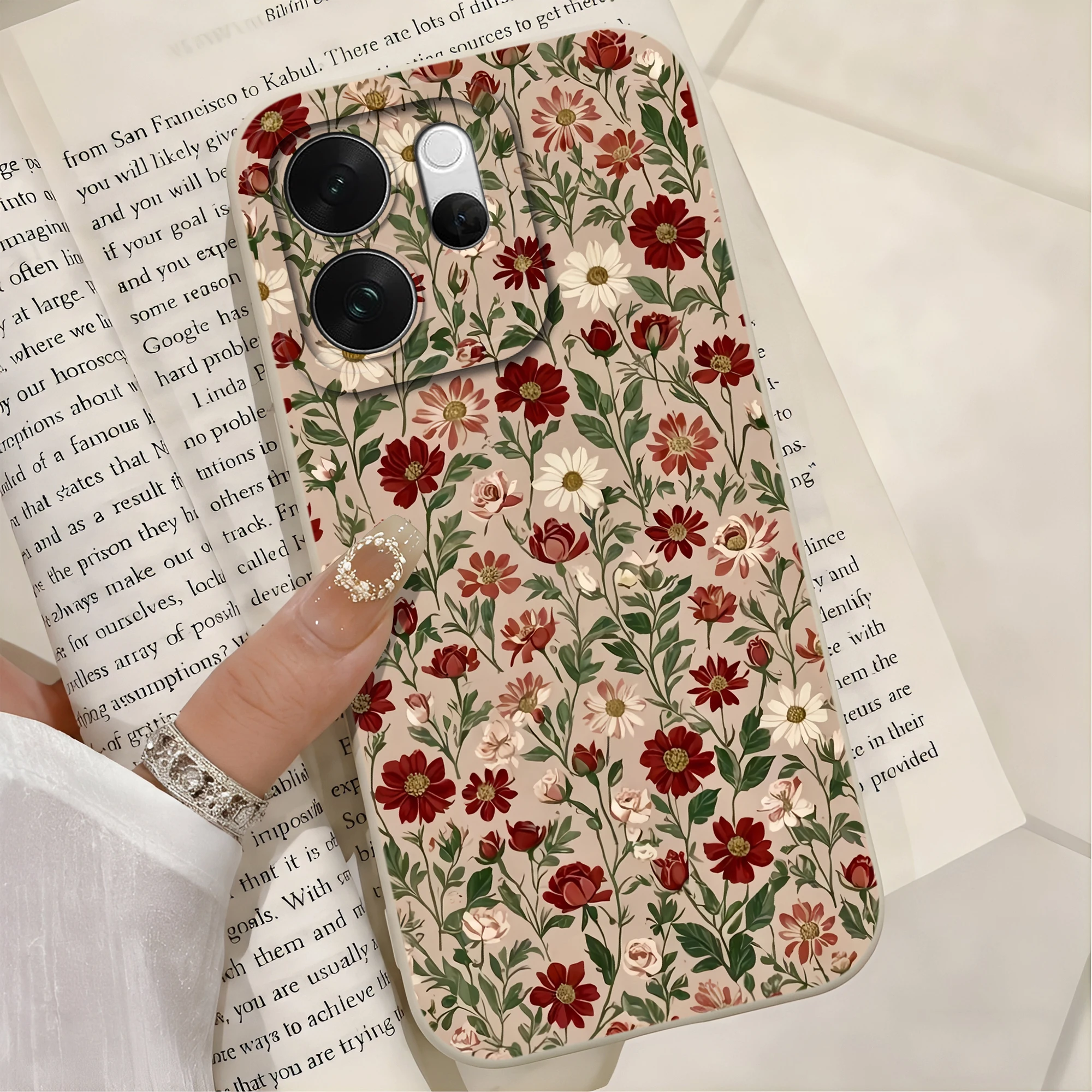 Colorful Heart Lens Protection Anti-Drop Liquid Silicone Phone Case