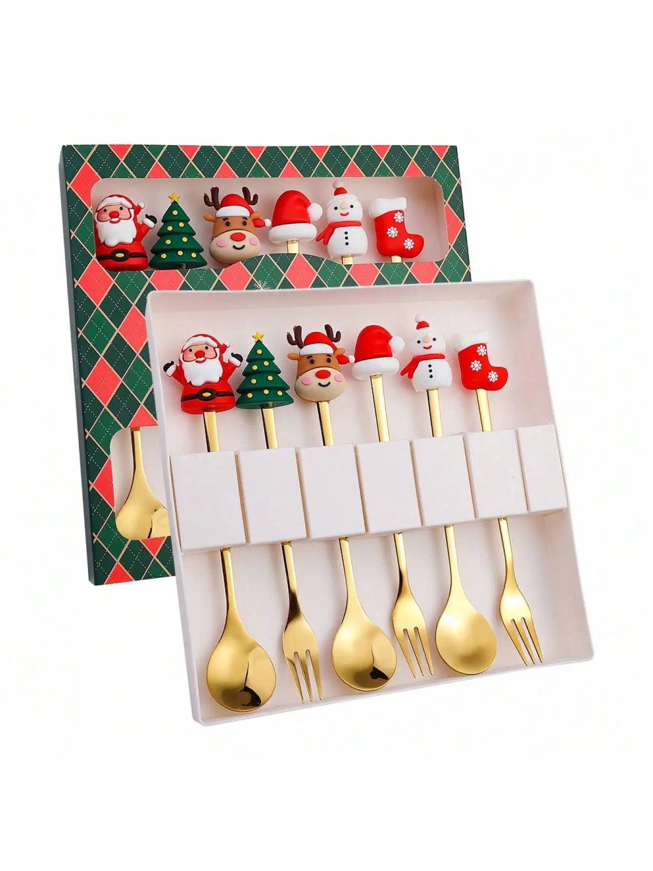 Christmas Spoon & Fork Set – Stainless Steel Tableware for Holiday Gifts S26d8812a45b64f4187b269d5a2f02e8aZ