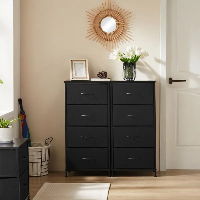 Home Furniture Dresser for Bedroom, Storage Drawers, Skinny Fabric Storage Tower with 4 Drawers, Tower Organizer Uni 2