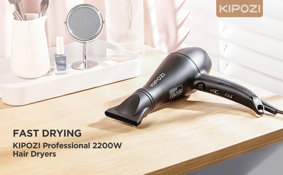 KIPOZI secadores de pelo profesionales de 2200W, secador de pelo iónico  negativo con difusor y concentrador de flujo de aire, tiempo de secado  rápido| | - AliExpress