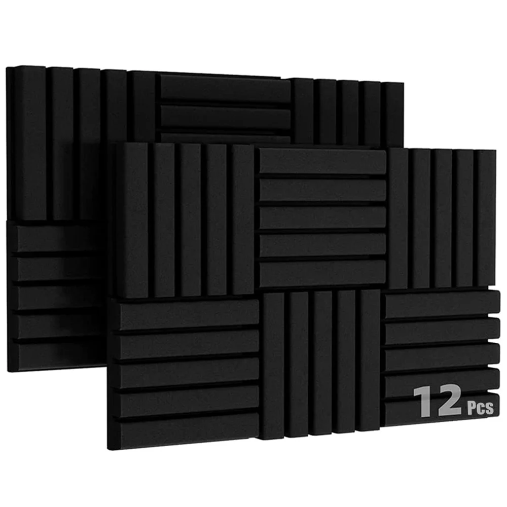 12pcs/pack Acoustic Panels 12"x12"x2" Acoustic Foam Studio Foam Groove