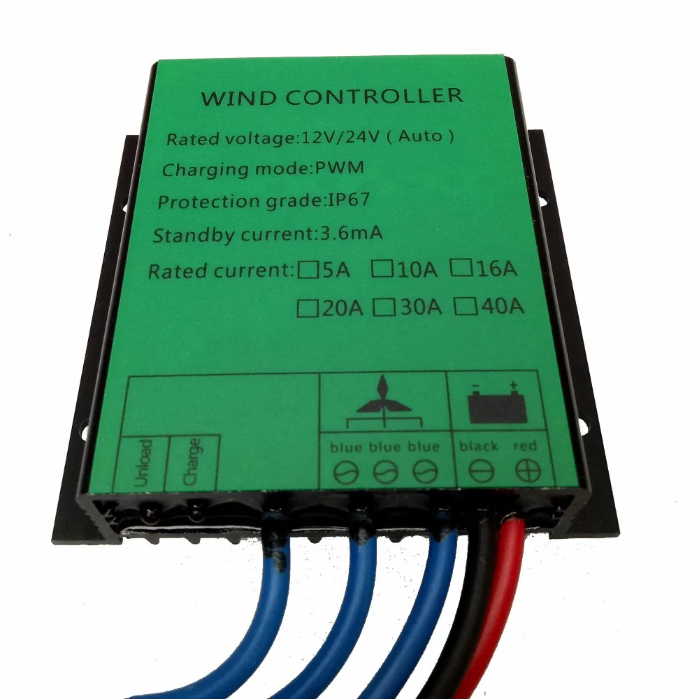 

MPPT 5000W Waterproof PWM Wind Turbine Charge Controller 10A 20A 30A 40A Low Wind Speed Regulator Voltage Boost 12V 24V AUTO 48V