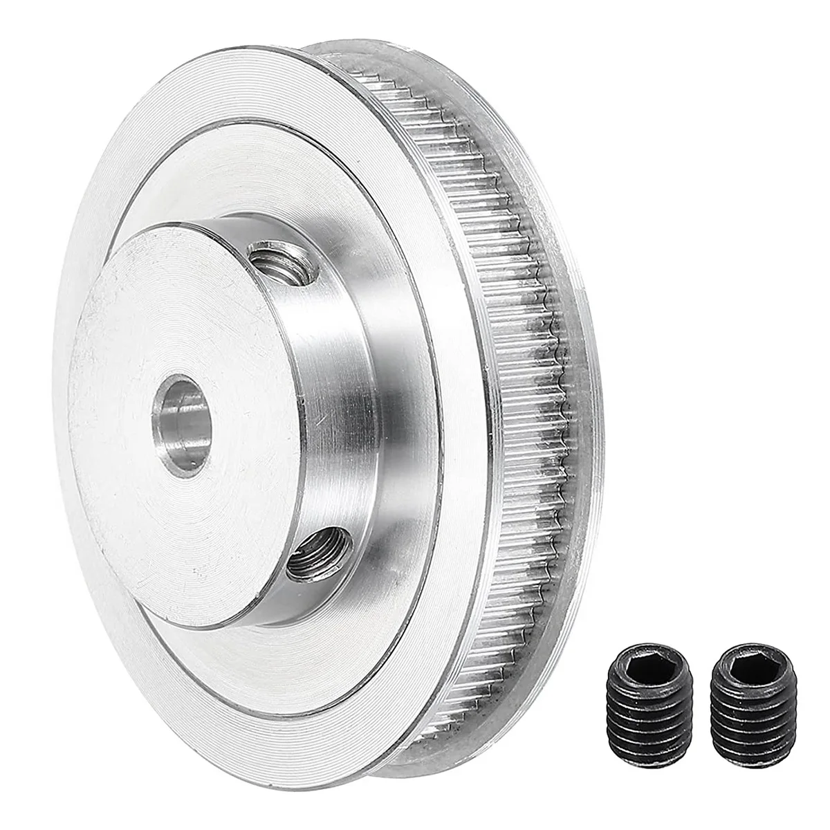 

Зубчатый шкив с отверстием 8 мм, алюминиевое синхронное колесо серебристого цвета с винтом M5 для ремня для 3D-принтера