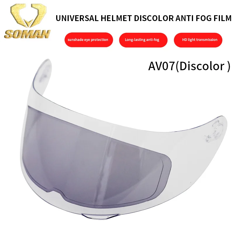 SOMAN Photochromic Anti-Fog films Universal Motorcycle Helmet Shield Clear Visor Lens Insert Fog Resistant