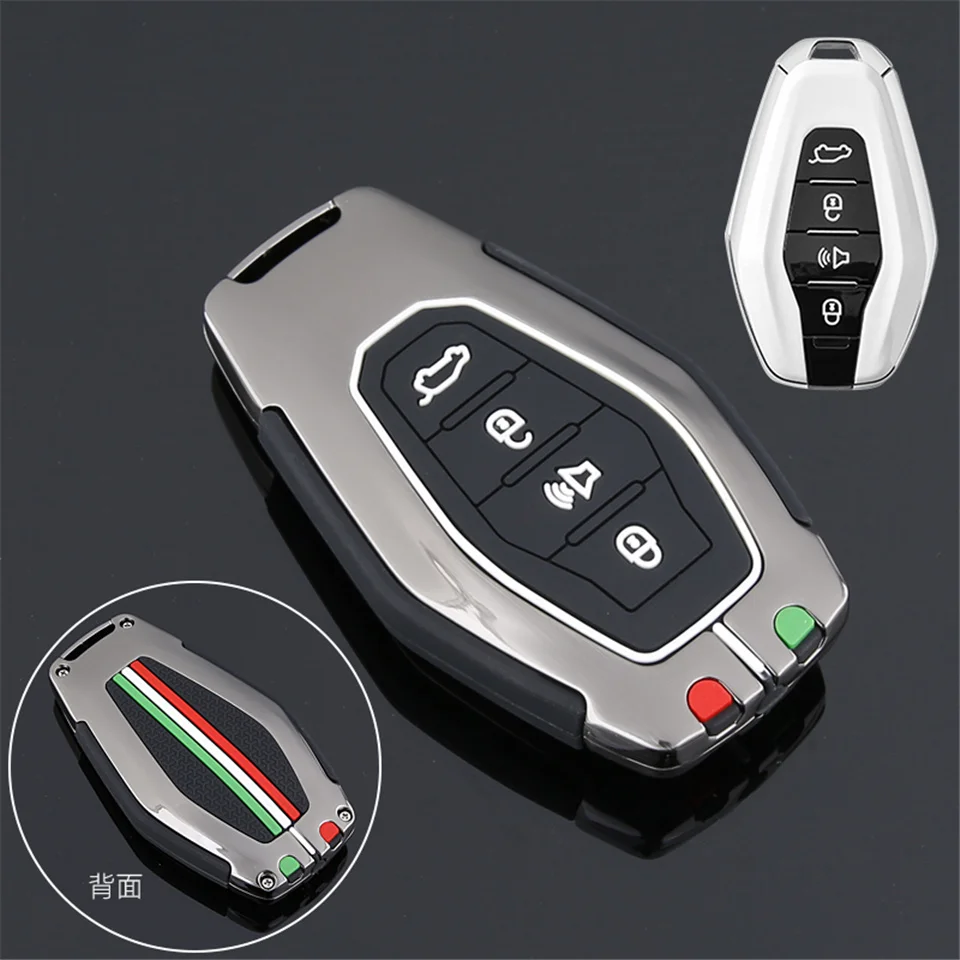 Cover per chiave/telecomando per Chery X70 x95 x90 accessori Car-Styling Auto Protect Set portachiavi supporto Shell protezione in lega - S26d8e61b21434edb8def3939ab068bfdT