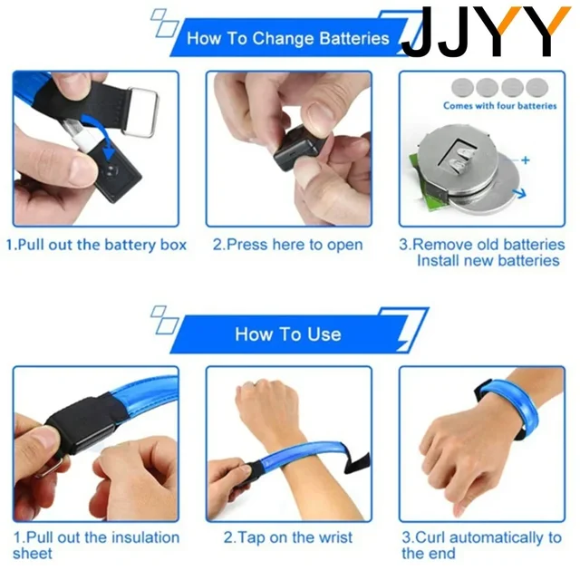 JJYY 1PC Outdoor Sports Night Running Armband LED Light USB Rechargeable Safety Belt Arm Leg Warning Wristband Cycling Bike Bic 6