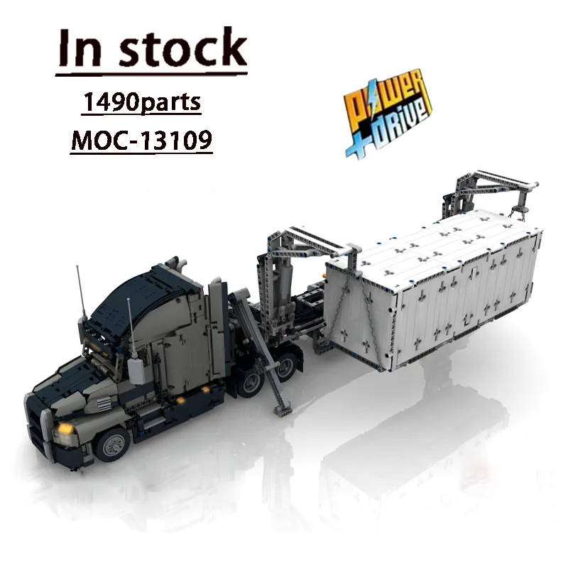 

MOC-13109 Full RC 20 Feet Transport Container Trailer 1490 Parts MOC Creative Building Blocks Kids Birthday Building Blocks Gift