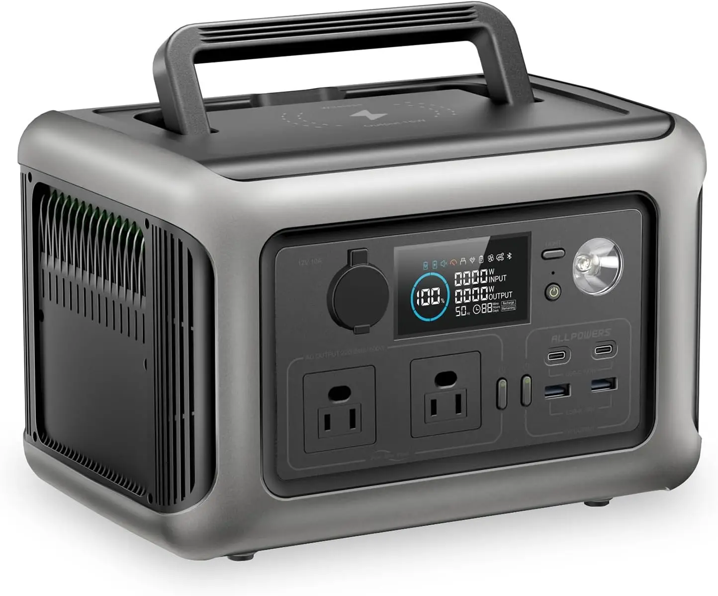 299Wh 600W Portable Power Station R600, LiFePO4 Battery Backup with UPS Function, 1 Hour to Full 400W Input