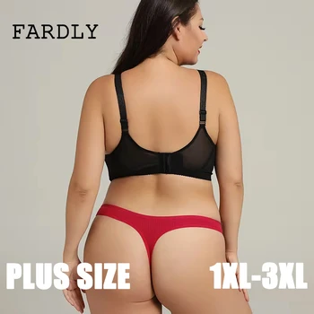 3 pezzi taglie forti perizoma da donna in cotone lingerie mutandine sexy biancheria intima solida vita bassa perizoma mutande slip comfort 1xl-3xl 1