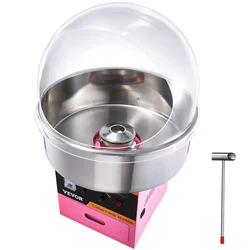 VEVOR electric marshmallow machine with lid, 1000W commercial marshmallow machine with bowl, sugar spoon, and drawer