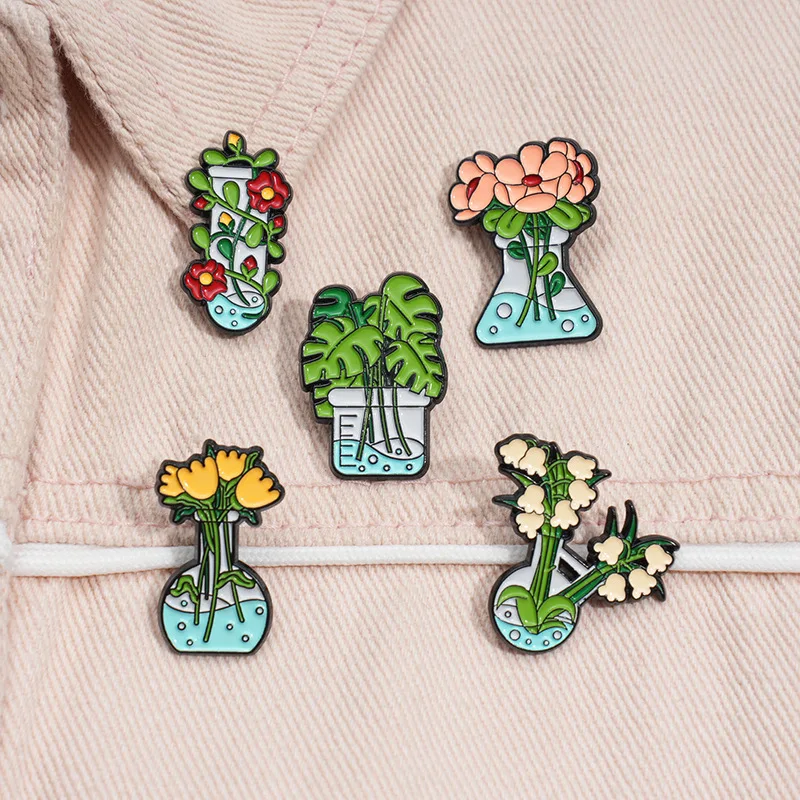 Wissenschaft Sammlung Metall Brosche Milch Karton Blume Reagenzglas Pille Biowissenschaft Molekulare Formel Gehirn Abzeichen Punk Pin Schmuck Geschenk – Detail 3