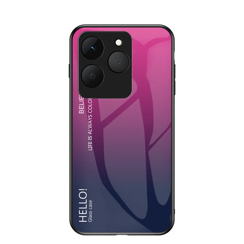Gradient Tempered Glass Hard Back Protective Case - Shockproof Bumper