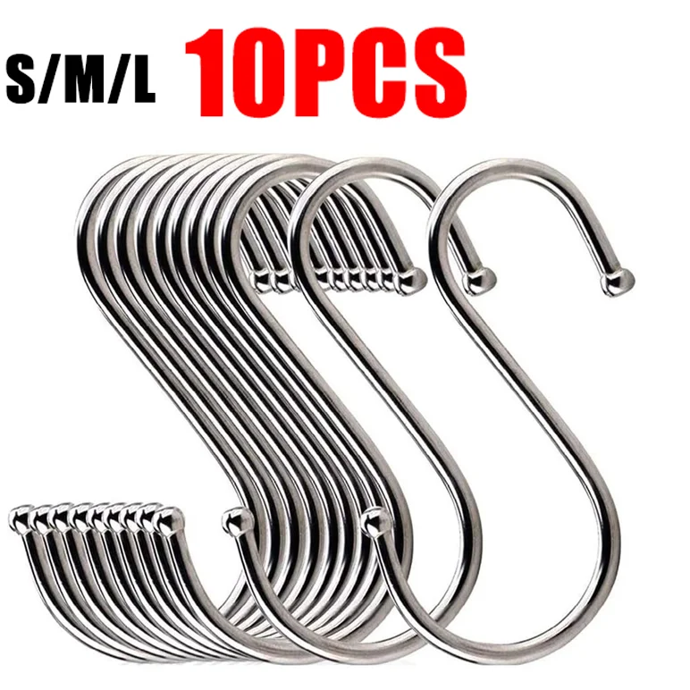 10pcs Stainless Steel Sshape Hook Kitchen Bedroom Multifunction