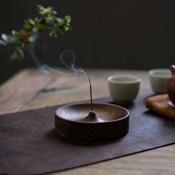Black Walnut Wood Incense Burner Base 1