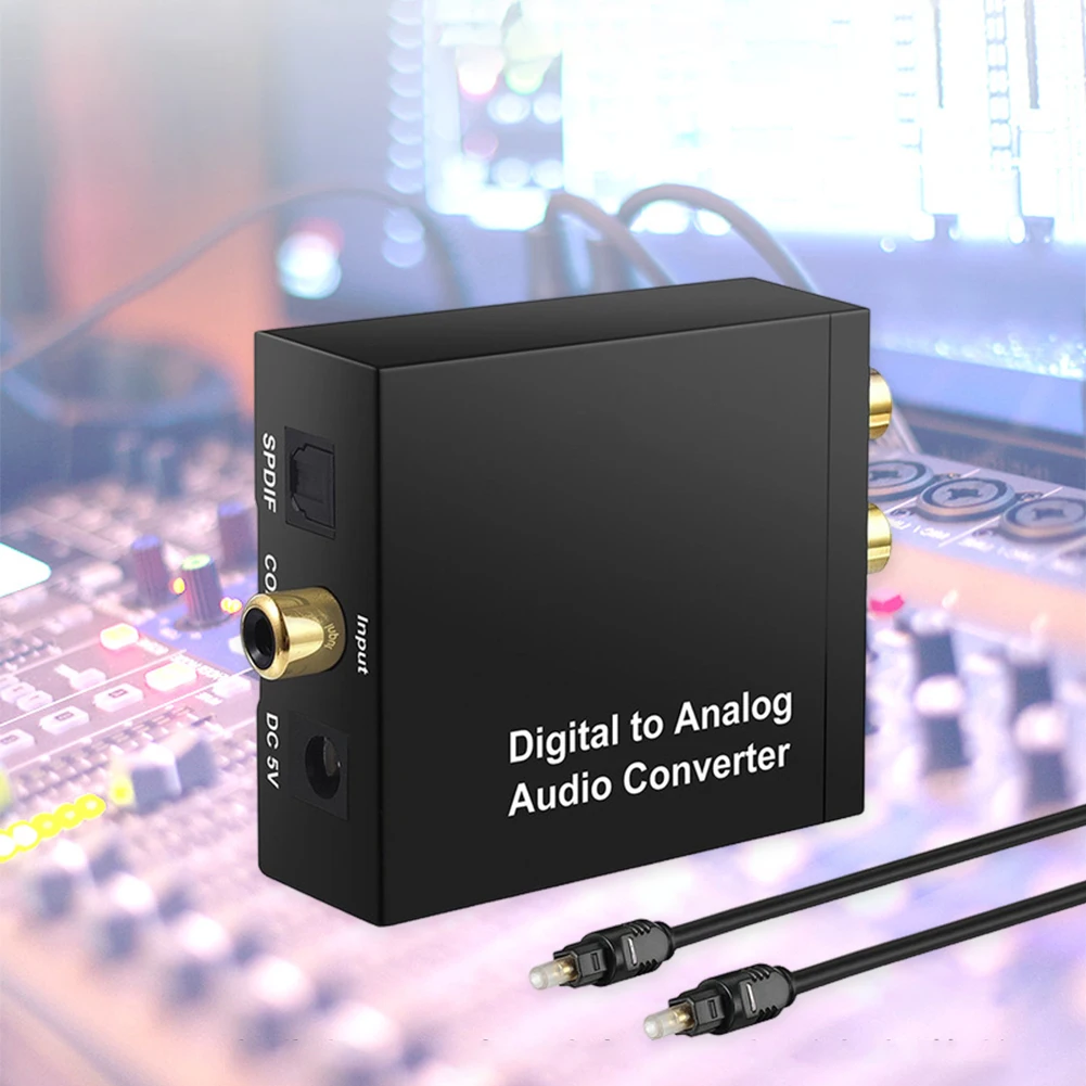 192KHz 디지털-아날로그 오디오 변환기 디지털 SPDIF 광-아날로그 L/R RCA 변환기 광-3.5mm 잭 어댑터