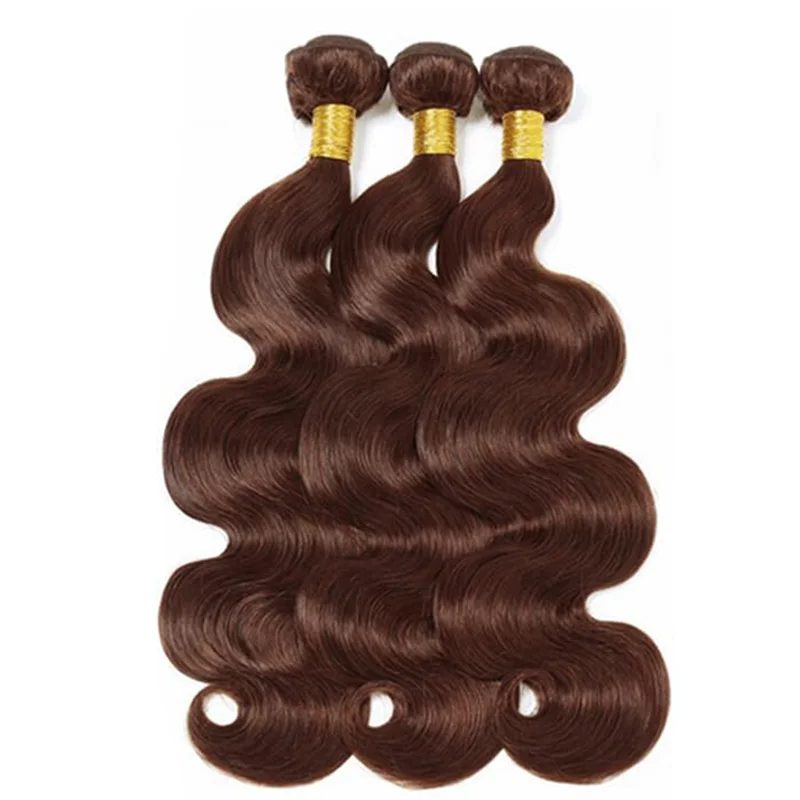 Human Hair Bundles Chocolate Brown Body Wave Brazilian 100% Real For Woman 24 26 28 Inch Color #4