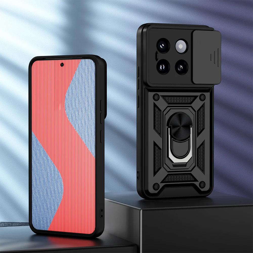 Ultimate Shockproof Armor Case with Slide Camera Protector and Ring Stand