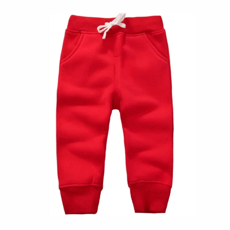 Children Pants 12M-5T Polar Fleece Cotton Solid Color Autumn Winter Straight Colorful Full Pants Girls Boys Children's Clothes