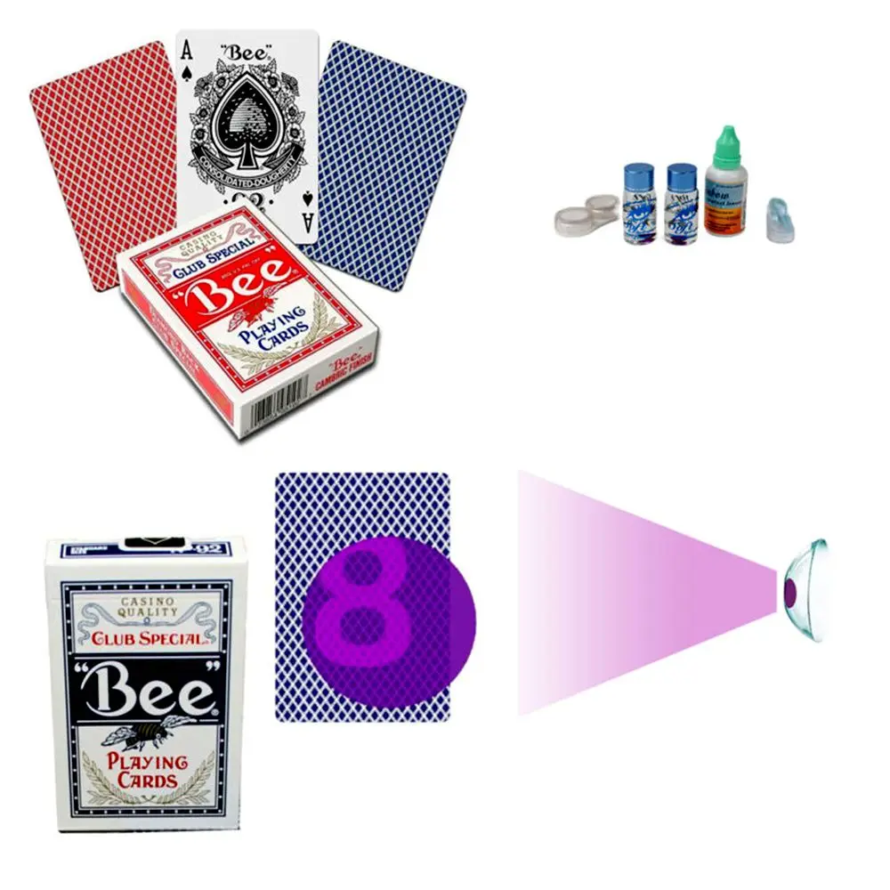 Bee No.92 Club Special Infrared Marked Playing Cards for Infrared Sunglasses & Contact lenses Cheating（Only Cards)