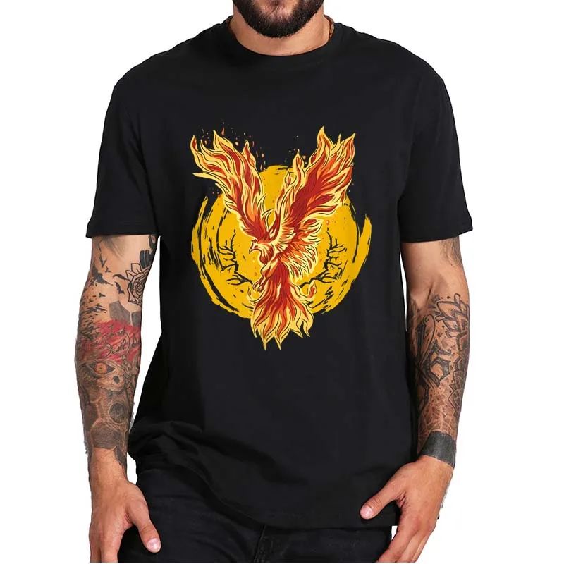 Оригинальная футболка Phoenix Krafttier Fire Повседневная из 100% хлопка с коротким рукавом