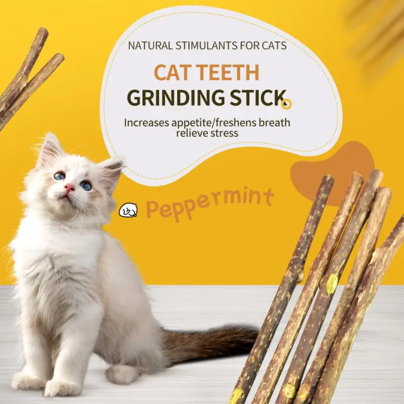 5pcs/set Catnip Stick Natural Cat Cleaning Teeth Molar Toothpaste Stick Molar Toothpaste Stick Cleaning Teeth Pet Accessories