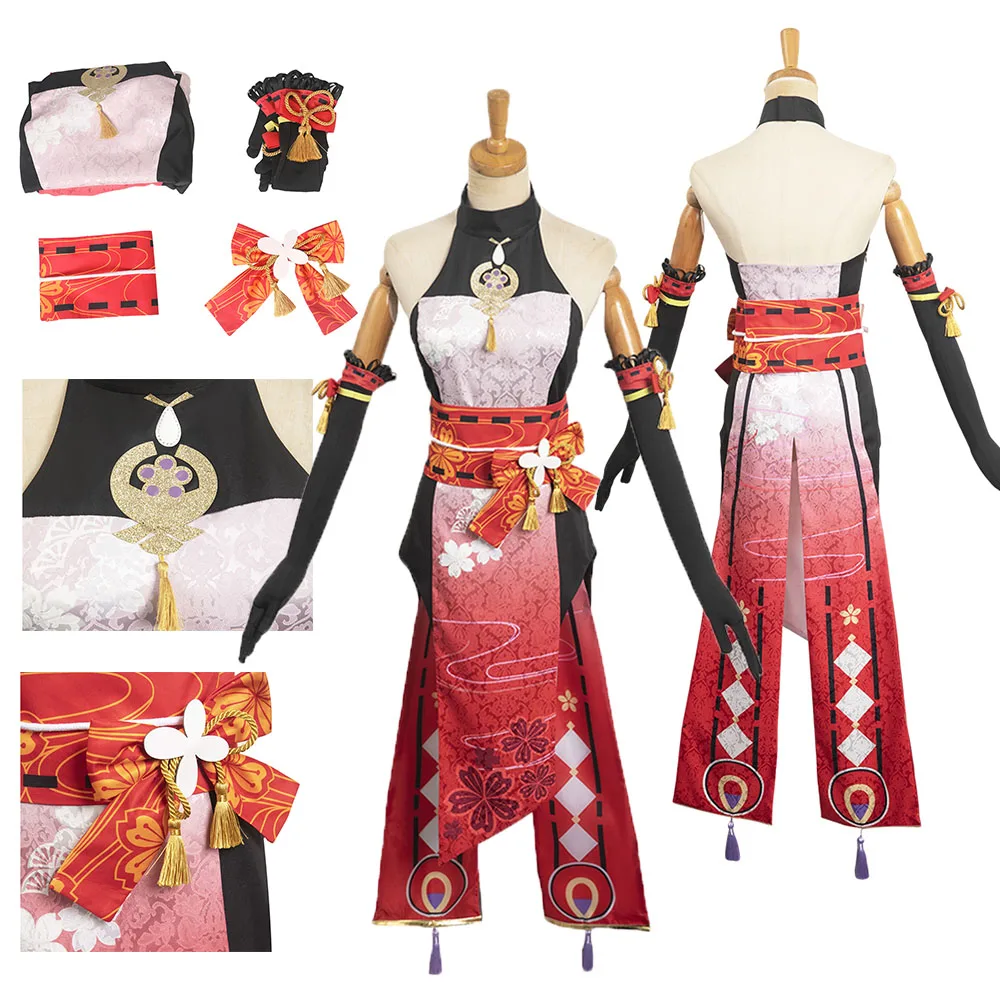 

Genshin Impact Yae Miko Cosplay Costume Women Adult Girls Fantasy Cheongsam Dress Roleplay Outfits Halloween Carnival Party Suit