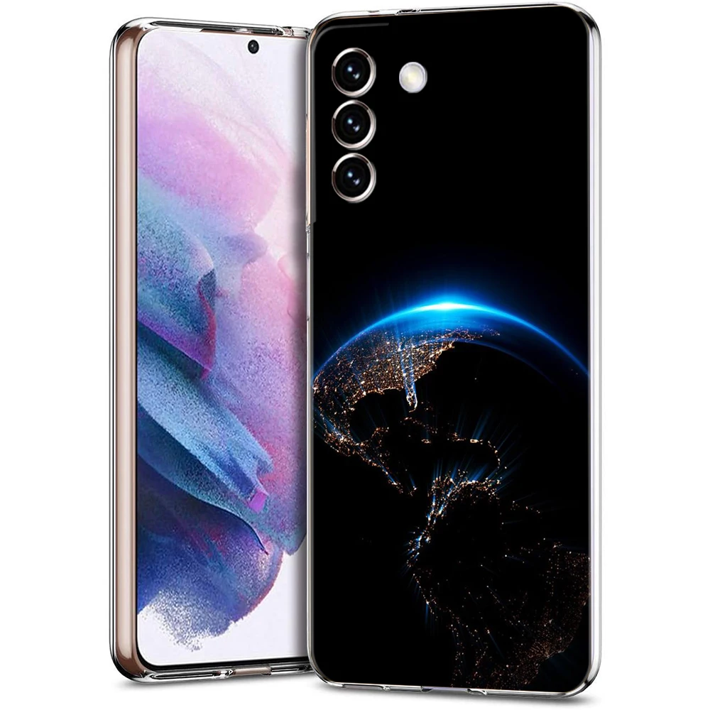 Earth Stars Space-Themed Soft Silicone Clear Phone Case