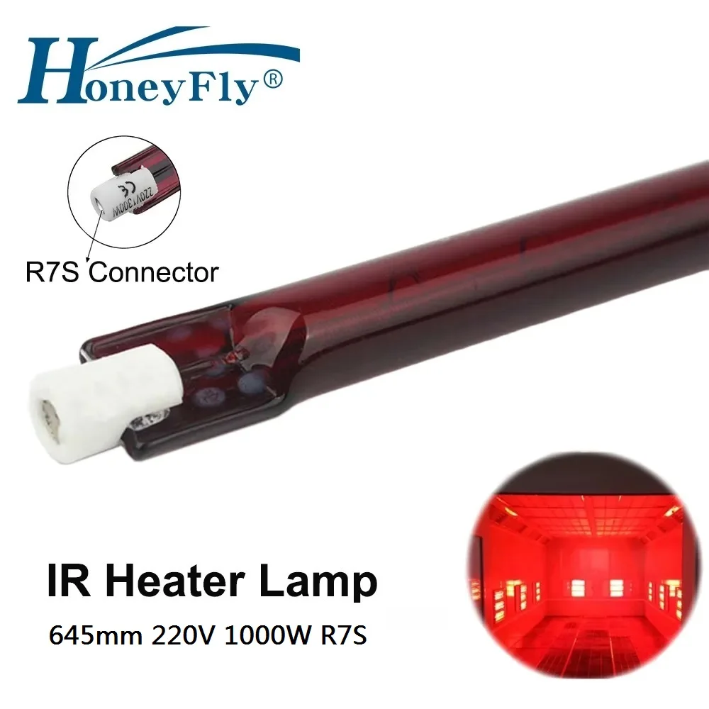 

HoneyFly 10pcs 645mm Infrared Halogen Lamp 1000W 220V R7S Heating Element IR Heater Lamp Drying Printing Painting Quartz