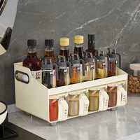 All-in-one Kitchen Spice Organizer Drawer Spice With Spoon And Lid 4-Cell Seasoning Storage Box With Top Table And handle 1