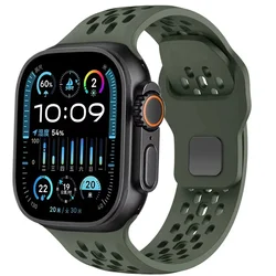 Sport Silicone Strap for Smartwatch - Durable and Breathable Design (Dark green)