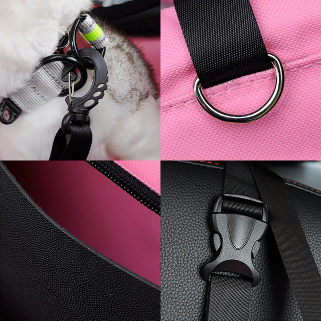 Dog Car Seat,Scratch Proof Durable Pet Booster Car Front Seat Puppy Safety Belt Stable Foldable Travel Pet Car Seat 3
