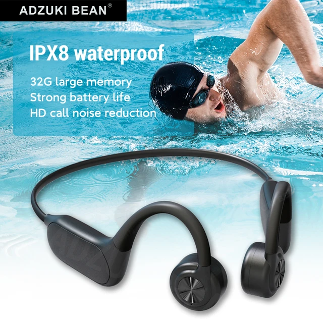 Adzuki – écouteurs Bluetooth à Conduction osseuse IPX8, 32 go, étanche,  pour la natation, la course, l'équitation - AliExpress