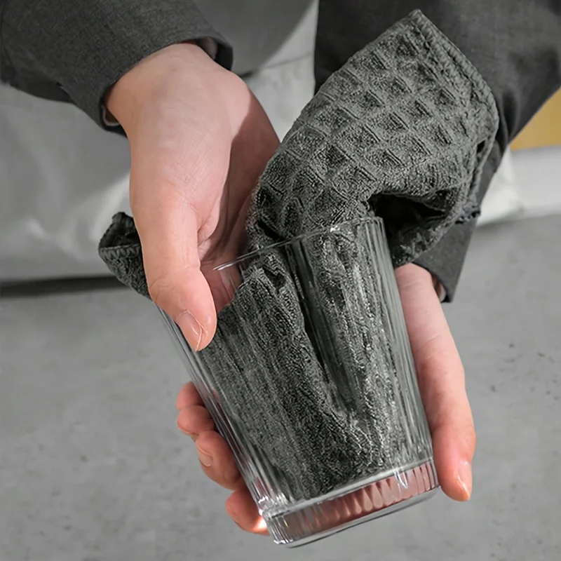 8PCS/Coffee machine rag non-shedding Strong absorbent Waffle rag Coffee machine cleaning cloth Microfiber pineapple rag bar rag 5