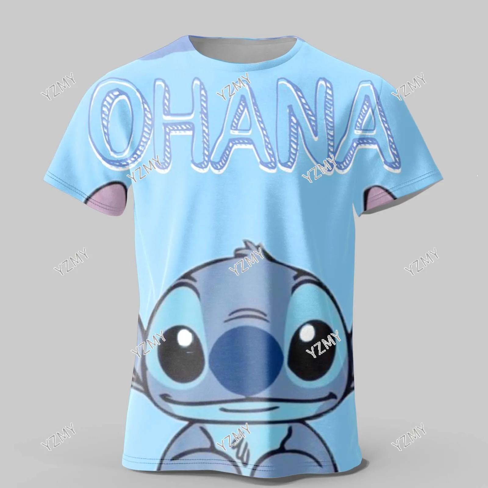 2024 Disney Stitch T Shirt Boys Girls Costume Cartoon Kids 3D Print Adult Kids Short Sleeve T Shirt 4
