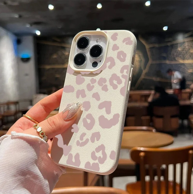 Luxury Cute PU Leather Leopard Print Phone Case Cover