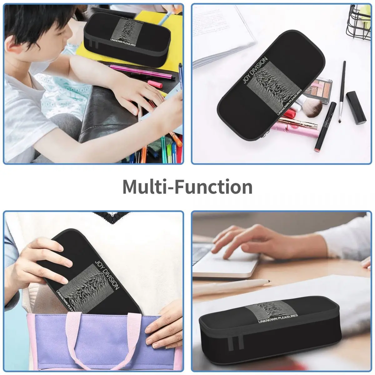 Joy Division Unknown Pleasures Pencil Cases Large Capacity Pen Bags Pen Box Pencil Pouch For Boys Girls Students School Office