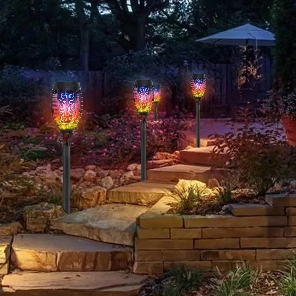 Solar Torch Lights 2/4/6/8/12 Pack with Colorful Flickering Flame Light Waterpro