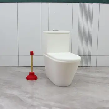 。 Sedile WC in Miniatura per Casa delle Bambole, Stile Vintage, Bianco, Accessorio per Bagno, Giocattolo per Bambini