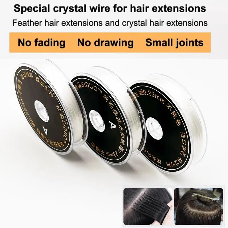 1 Rotolo da 60M di Filo Elastico in Cristallo per Salone, per Cucire e Decorare Capelli, per la Realizzazione di Trecce, Parrucche ed Extension - immagine 2