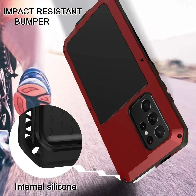 Heavy Duty Dual Layer Aluminum Metal Shockproof Case