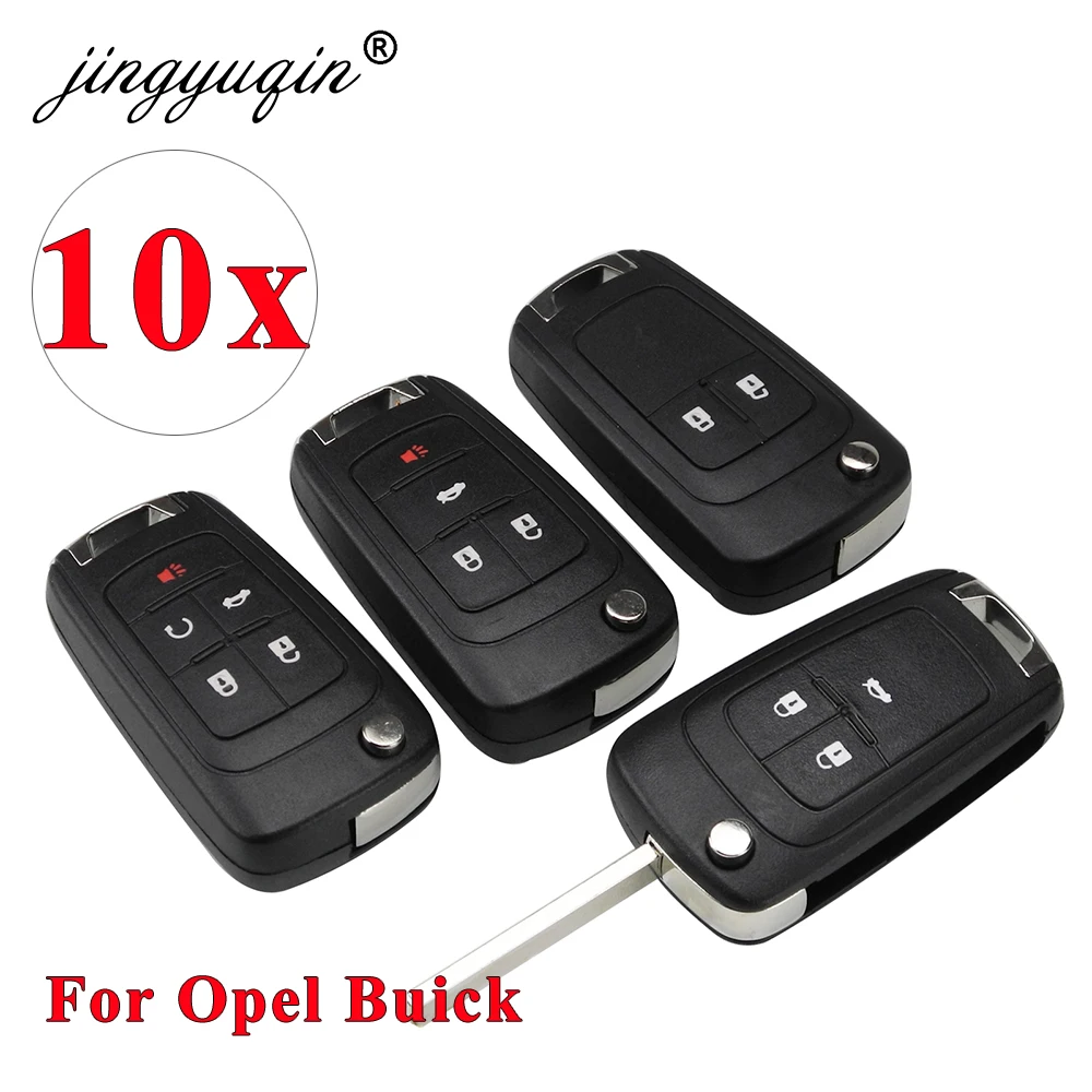 Jingyuqin 10 stücke 2/3/4/5 BTN Schlüssel Shell für VAUXHALL OPEL Insignia Astra J Zafira C Mokka Chevrolet Buick Auto Control Fob Fall gehäuse HU100 Klinge