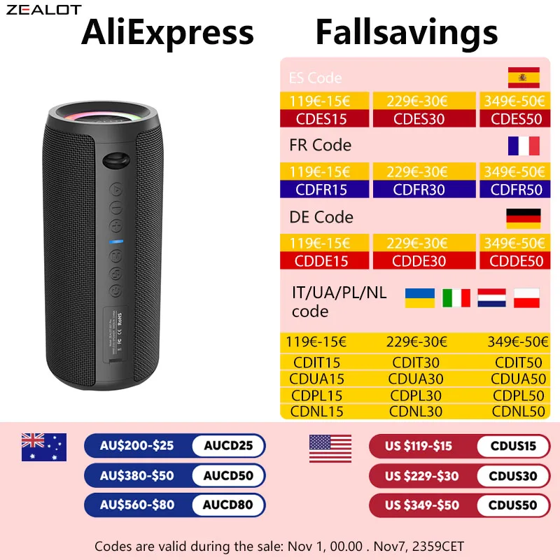 ZEALOT S51 Pro 40W Wireless Speakers portable speaker audio speaker for Outdoor Portable Subwoofer Speaker Waterproof IPX 6 Dual Pairing 5200mAh Battery