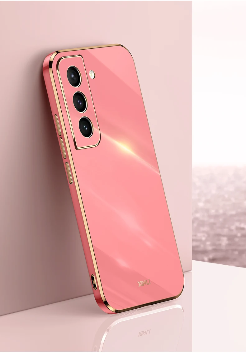 Bling Doux Antichoc Couverture Carré De Luxe Placage Téléphone Cas 3D Laser pour Samsung Galaxy S21 S22 Plus S20 FE Ultra S10 P_voghion.com