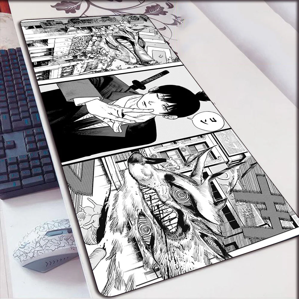 Motosserra Homem Anime Mouse Pad Grande Gaming Mouse Pads Laptop Desk Mat Acessórios Gamer Gabinete Tablet