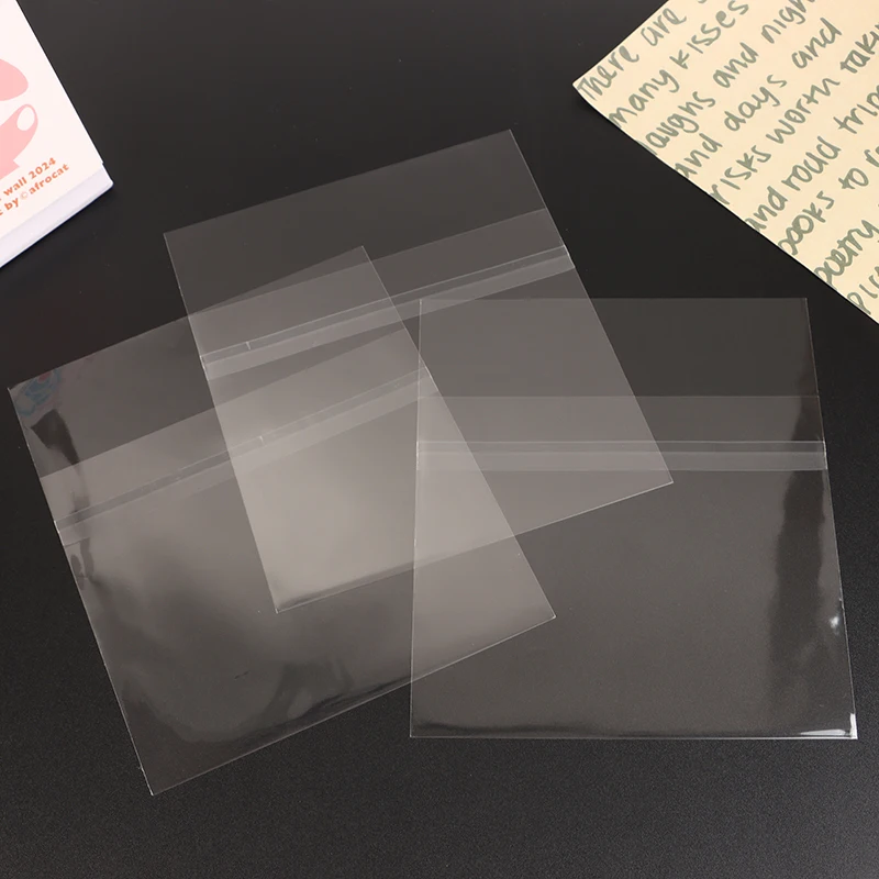 50PCS Resealable CD Ziplock Bags Plastic Outer Sleeves for CD Tape Record Protect Sleeves