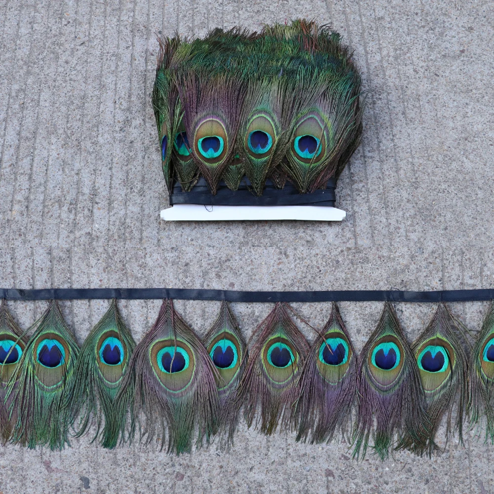 

1 Meter Peacock Feathers EyeTrim Tailoring Materials Accessories Dresses for Women Ribbion Feather Christmas Diy Craft Supplies
