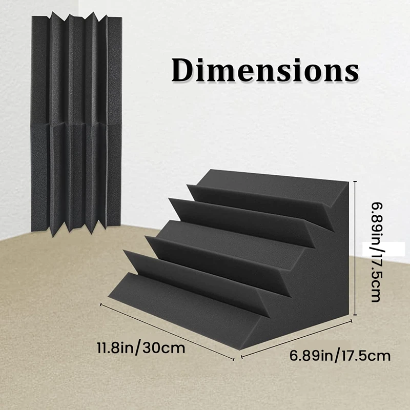 12Piece Acoustic Foam High Density Sound Panels Insulation 12 X 7 X 7Inch Sound Absorbing Foam For Studios Home