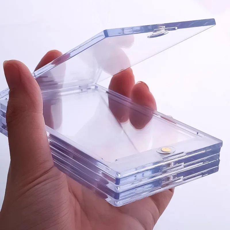 Card Protector Idol Card Protector Photo Card Holder 1/2/3/5/10 Pcs 35PT PS Plastic Hard Magnetic Card Protector for Kpop Idol Photo Trading Card Photocard Sleeves Display Case