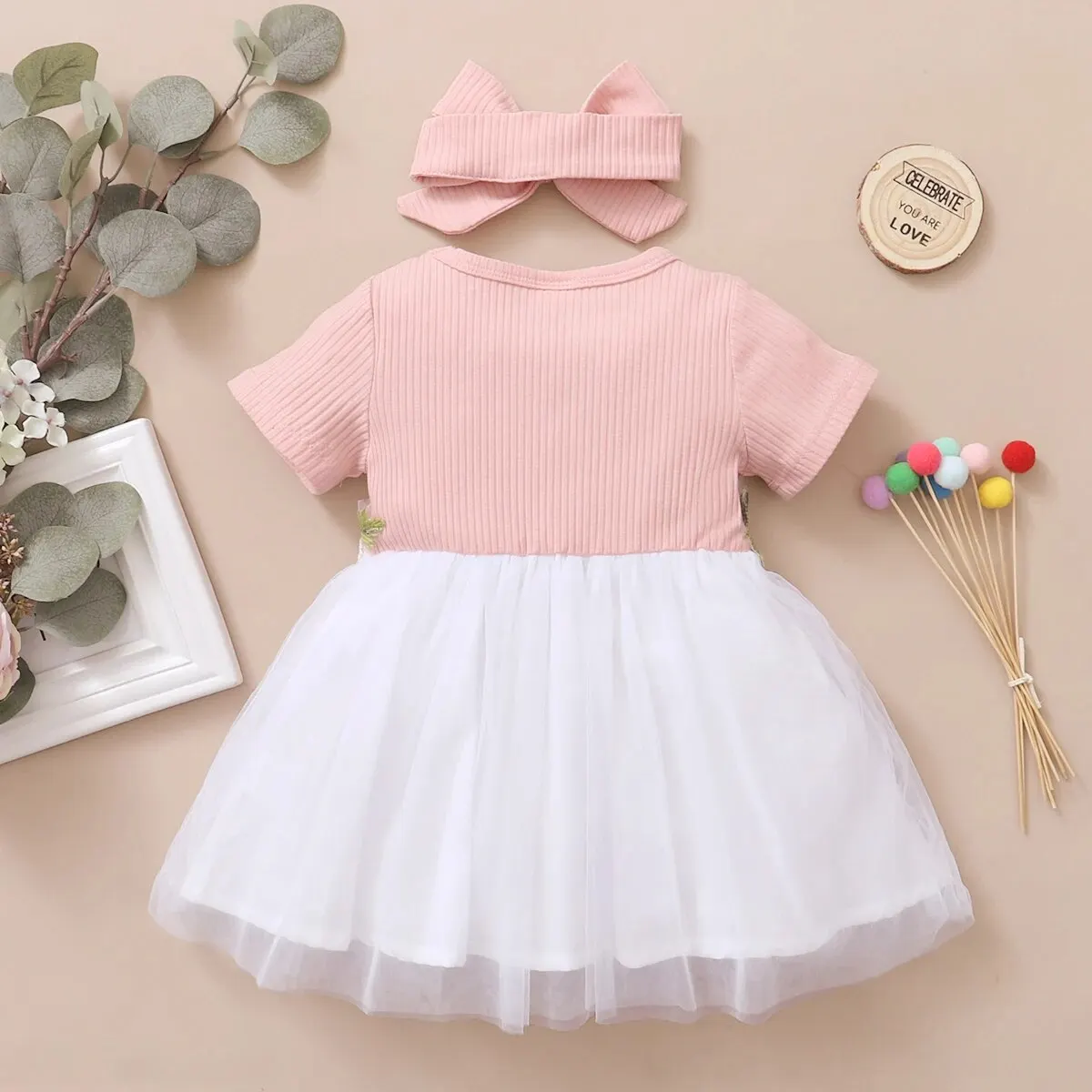 Girls dress baby girl dress 1-3 Years Newborn Baby Girl Princess Dress embroidered flowers short sleeve fashion tulle skirt summer dress for toddler girl