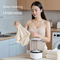 Nouvelle machine à laver portable USB pour sous-vêtements, 2L, entièrement automatique, pour chaussettes, avec seau de lavage déshydratant 3